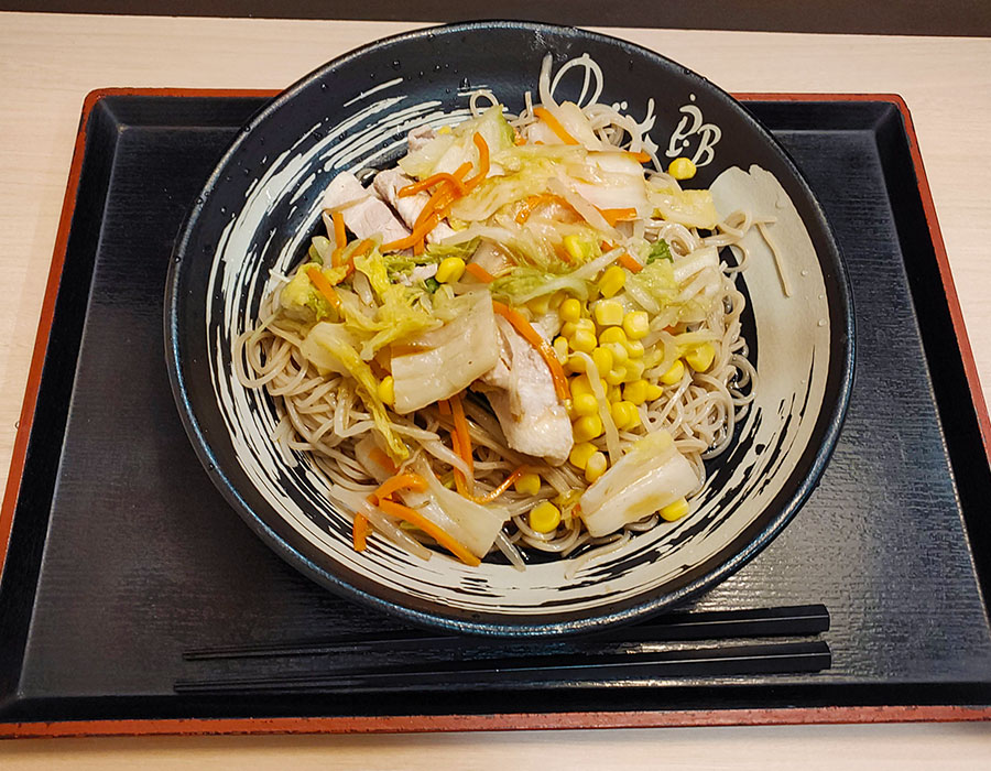 [ゆで太郎]冷し肉野菜そば(540円)