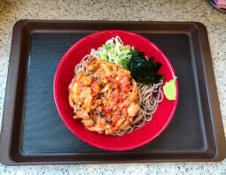 [名代 富士そば]紅生姜げそ天そば(450円)