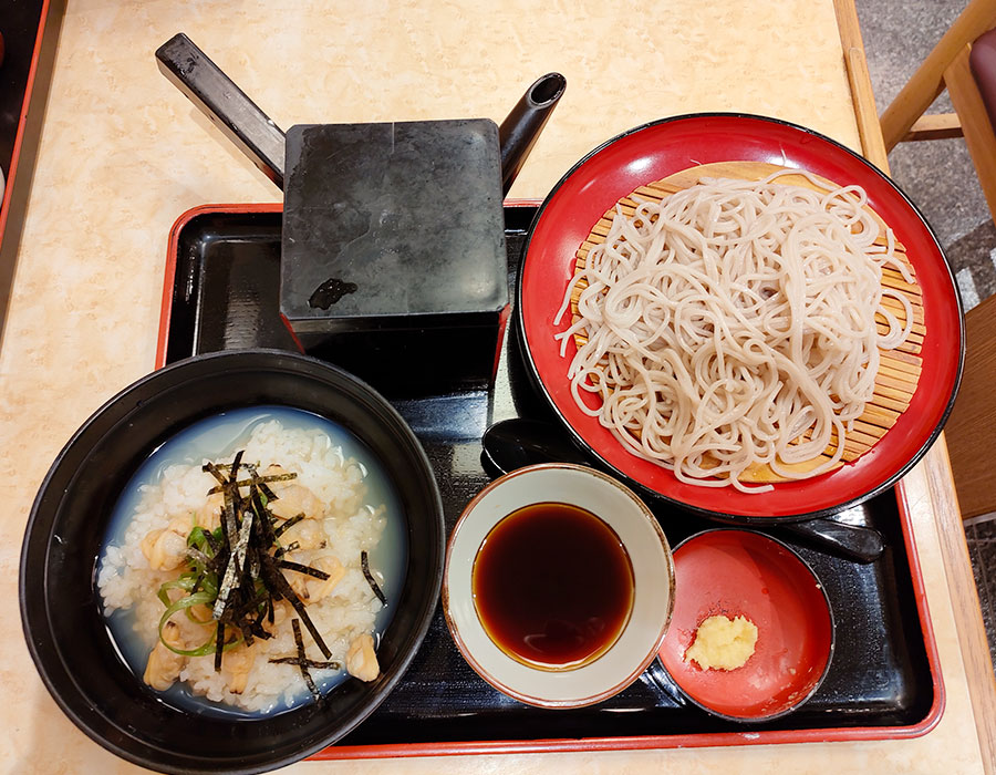 [小諸そば]冷し深川だし茶漬けセット(590円)